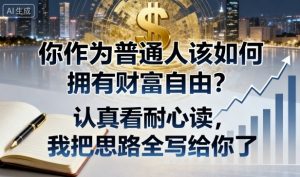 付费文章：你作为普通人该如何拥有财富自由？认真看耐心读，我把思路全写给你了-每日必学网