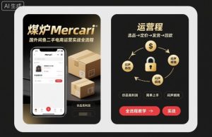 煤炉Mercari国外闲鱼二手电商运营实战全流程，仿品高利润，简单上手，闷声搞钱-每日必学网