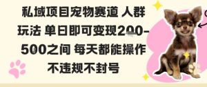 私域宠物项目赛道人群玩法单日即可变现2-5张之间每天都能操作不违规不封号-每日必学网
