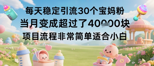 久爱副业网,网赚项目,网赚论坛博客网分享每天稳定引流30个宝妈粉当月变成超过了1W+项目流程非常简单适合小白