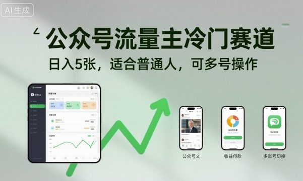 久爱副业网,网赚项目,网赚论坛博客网分享公众号流量主冷门赛道，日入5张，适合普通人，可多号操作