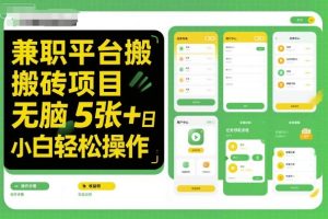 兼职平台搬砖项目无脑操作日入5张＋小白轻松操作-每日必学网