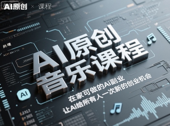 AI原创音乐课程,在家可做的Ai副业,让Ai给所有人一次新的创业机会-每日必学网