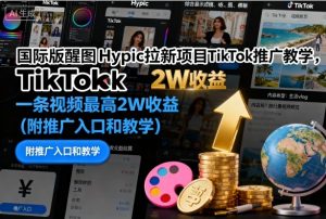 国际版醒图Hypic拉新项目TikTok推广教学，一条视频最高2W收益（附推广入口和教学）-每日必学网