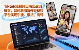 Tiktok短视频出海实战训练营，如何利用海外短视频平台实现引流、带货、测评-每日必学网
