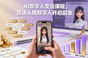 AI数字人变现课程，普通人用数字人开启副业-每日必学网