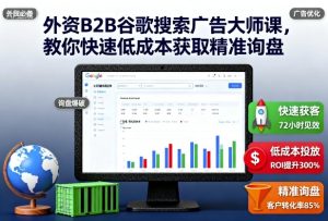 外资B2B谷歌搜索广告大师课，教你快速低成本获取精准询盘-每日必学网