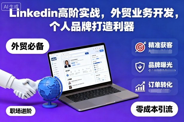 Linkedin高阶实战,外贸业务开发,个人品牌打造利器-每日必学网