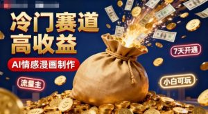公众号冷门赛道，用AI做情感漫画，7天开通流量主，操作简单，小白可玩-每日必学网