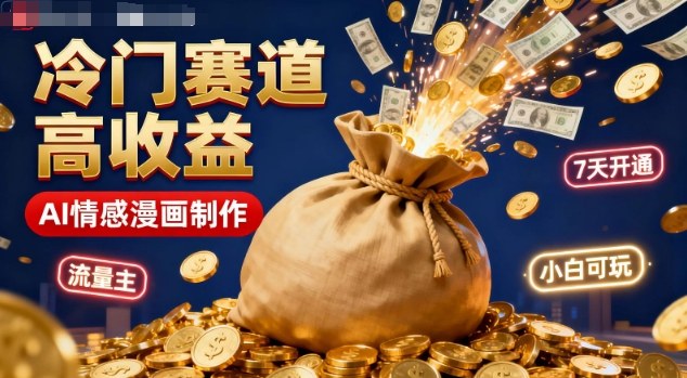 公众号冷门赛道,用AI做情感漫画,7天开通流量主,操作简单,小白可玩-每日必学网