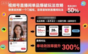 视频号直播间单品爆破玩法攻略，像素级拆解一个门槛低，容易复制到直播间玩法-每日必学网