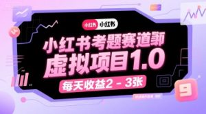 小红书考题赛道虚拟项目1.0，项目操作简单，每天收益2-3张-每日必学网