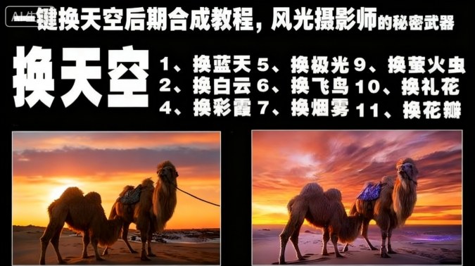 一键换天空后期合成教程,风光摄影师的秘密武器-每日必学网