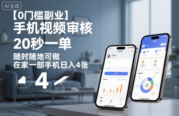 久爱副业网,网赚项目,网赚论坛博客网分享【0门槛副业】手机视频审核,20秒一单,随时随地可做,在家一部手机日入4张【揭秘】