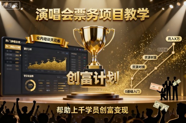 久爱副业网,网赚项目,网赚论坛博客网分享演唱会票务项目教学，业内培训天花板，帮助上千学员创富变现