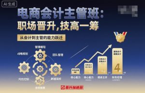 电商会计主管班，职场晋升，技高一筹-每日必学网