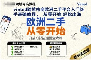 vinted跨境电商欧洲二手平台入门新手基础教程，从零开始轻松出海-每日必学网