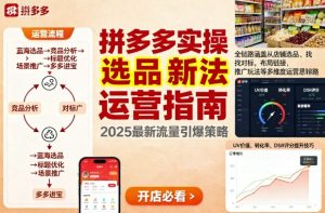 王校长9月12拼多多实操新玩法，全链路涵盖从店铺选品、找对标，布局链接，推广玩法等多维度运营思路-每日必学网