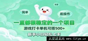 新手零门槛单机游戏任务打卡项目长久稳定日赚500+轻松操作-每日必学网