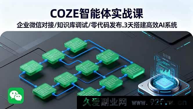 图片[1]-（16033期）COZE智能体落地实操 企业微信集成/知识库优化/零代码部署 3天打造高效AI应用-每日必学网