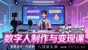 （16032期）2025数字人创作变现全案，设计技巧+内容打造+变现路径，单账号月涨粉超10万-每日必学网