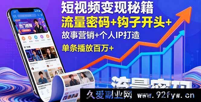 图片[1]-（16079期）短视频变现实战攻略：流量引爆技巧+黄金开场设计+叙事营销+个人品牌塑造，单视频播放破百万-每日必学网