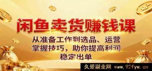 闲鱼副业赚钱教程：零基础新手从入门准备到爆款选品、精细化运营，掌握实战秘籍，轻松提升收益持续出单-每日必学网