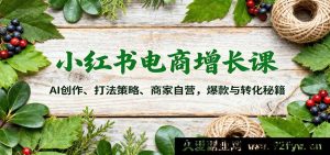 小红书店铺运营实战课：AI文案生成、运营策略、商家自运营，爆款打造与流量转化全攻略-每日必学网