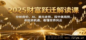 2025财富风口前瞻：深度剖析楼市、人工智能与美元汇率，洞察中美博弈，捕捉投资机会，洞悉全球大势-每日必学网