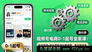 （16262期）视频号电商从0到1新手入门实战教程：账号运营+流量逻辑+付费投放，等落地方法-每日必学网