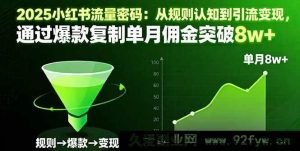 （16257期）2025小红书涨粉变现秘籍：从底层逻辑到实战玩法，爆款拆解复刻月入佣金超8万-每日必学网