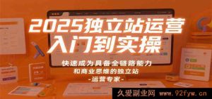 2025 独立站运营从新手到精通，极速变身全链路商业思维独立站运营行家-每日必学网