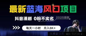 当下超火蓝海风口项目，抖音漫剧玩法，零粉无需实名，每日一小时轻松月入八千+-每日必学网