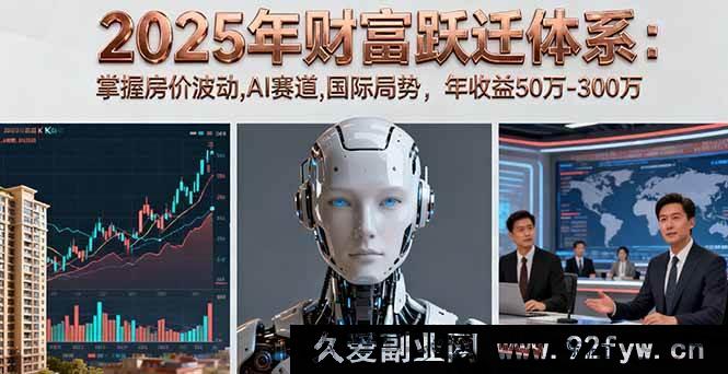 图片[1]-（16217期）2025财富飞跃秘籍：洞悉房价起伏、AI领域及国际局势，斩获50万至300万年收益-每日必学网