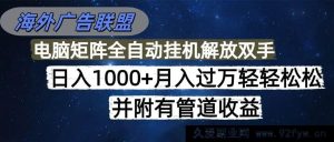 (16208期)海外广告联盟轻松上手,每天几分钟躺着赚1000+,能矩阵还有管道收益-每日必学网