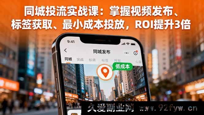 图片[1]-（16172期）同城投流秘籍课：学会视频发布、精准标签抓取及低成本投放，实现ROI三倍增长-每日必学网