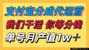（16159期）十月超火赚钱门道，支付宝分成代运营，我们出力，你坐等收钱！单号月赚…-每日必学网