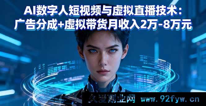 图片[1]-（16148期）AI数字人短视频及虚拟直播技术揭秘：广告分成结合虚拟带货月入两万至八万-每日必学网