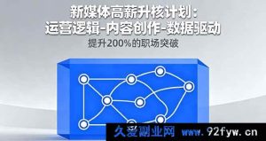 16142期新媒体高薪进阶秘籍：从运营逻辑到内容创作，靠数据驱动实现200%职场飞跃-每日必学网