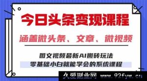 （16140期）今日头条AI新玩法，零基础上手，每天2小时小白也能日赚300+-每日必学网