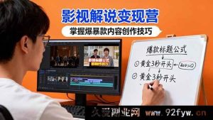 (16348期)影视解说变现秘籍:借30+实战案例解锁爆款创作技巧与盈利密码-每日必学网