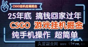 (16343期)25 年末轻松搞钱迎新年,CSGO 挂机掘金新招,手机纯享简易操作-每日必学网