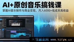 (16324期)AI原创音乐赚钱秘籍:精通制作与变现,低成本月赚六千+高收益-每日必学网