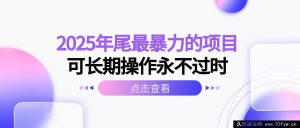 （16316期）2025年末极具潜力且能长期稳定操作的超暴利项目-每日必学网
