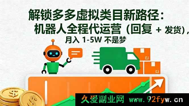 图片[1]-16302期：探秘多多虚拟类目赚钱新招！机器人代运营搞定回复发货，月赚1至5W-每日必学网