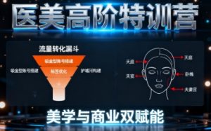 0-1000W医美高阶特训营课程，美学与商业双赋能-每日必学网