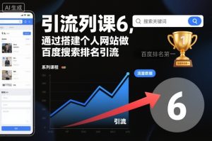 引流系列课6，通过搭建个人网站做百度搜索排名引流-每日必学网