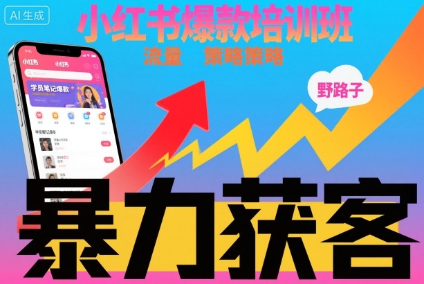 久爱副业网,网赚项目,网赚论坛博客网分享小红书爆款培训班，小红书获客野路子流量打法，暴力持续获客