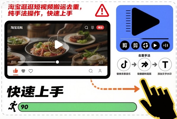 久爱副业网,网赚项目,网赚论坛博客网分享淘宝逛逛短视频搬运去重，纯手法操作，快速上手