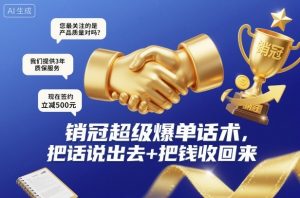 销冠超级爆单话术，把话说出去+把钱收回来-每日必学网